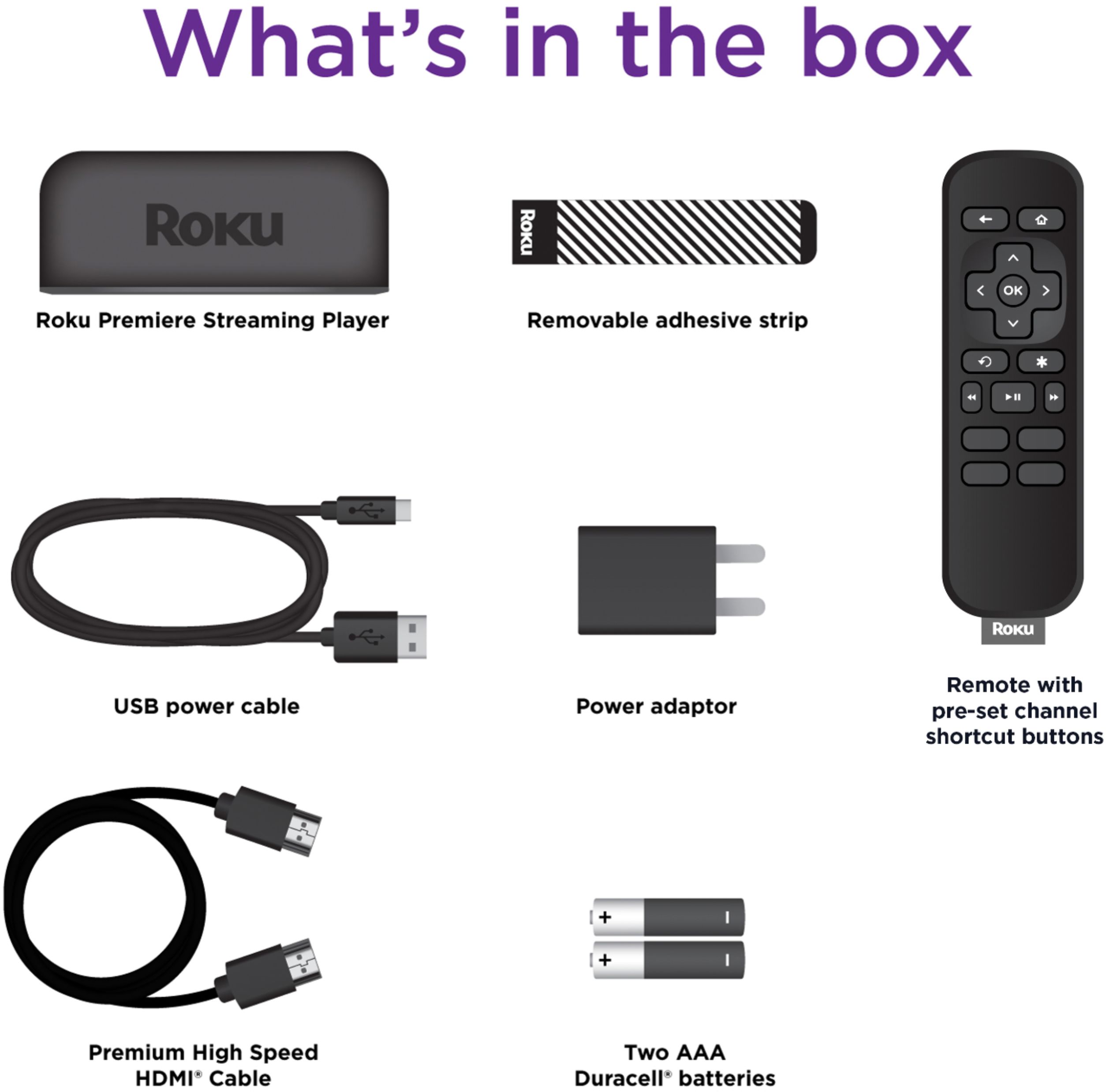 Roku LE HD Streaming Media Player Wi-Fi® Enabled with High Speed HDMI ®  Cable and Simple Remote 