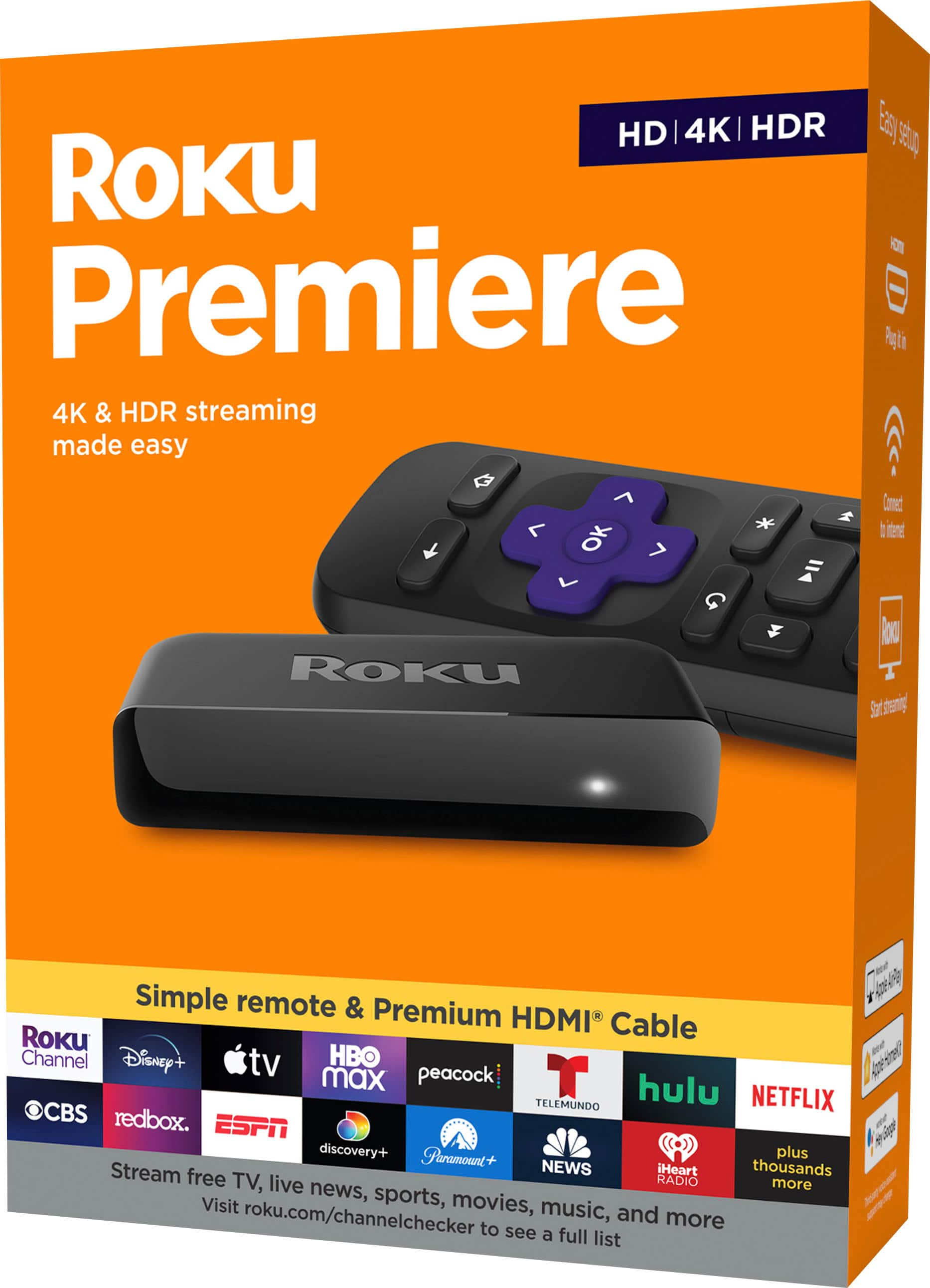 Roku Premiere  4K/HDR Streaming Media Player with Premium High