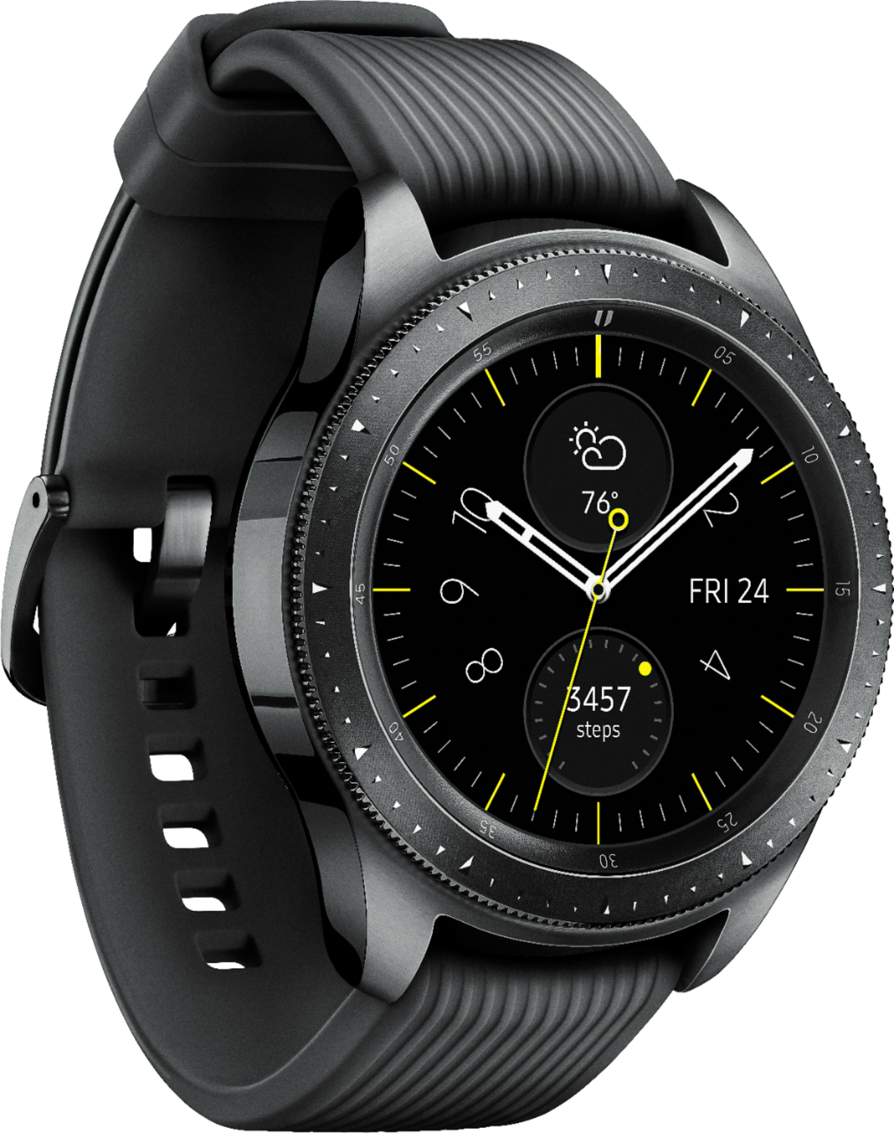 Angle View: Samsung - Galaxy Watch Smartwatch 42mm Stainless Steel LTE (unlocked) - Midnight Black