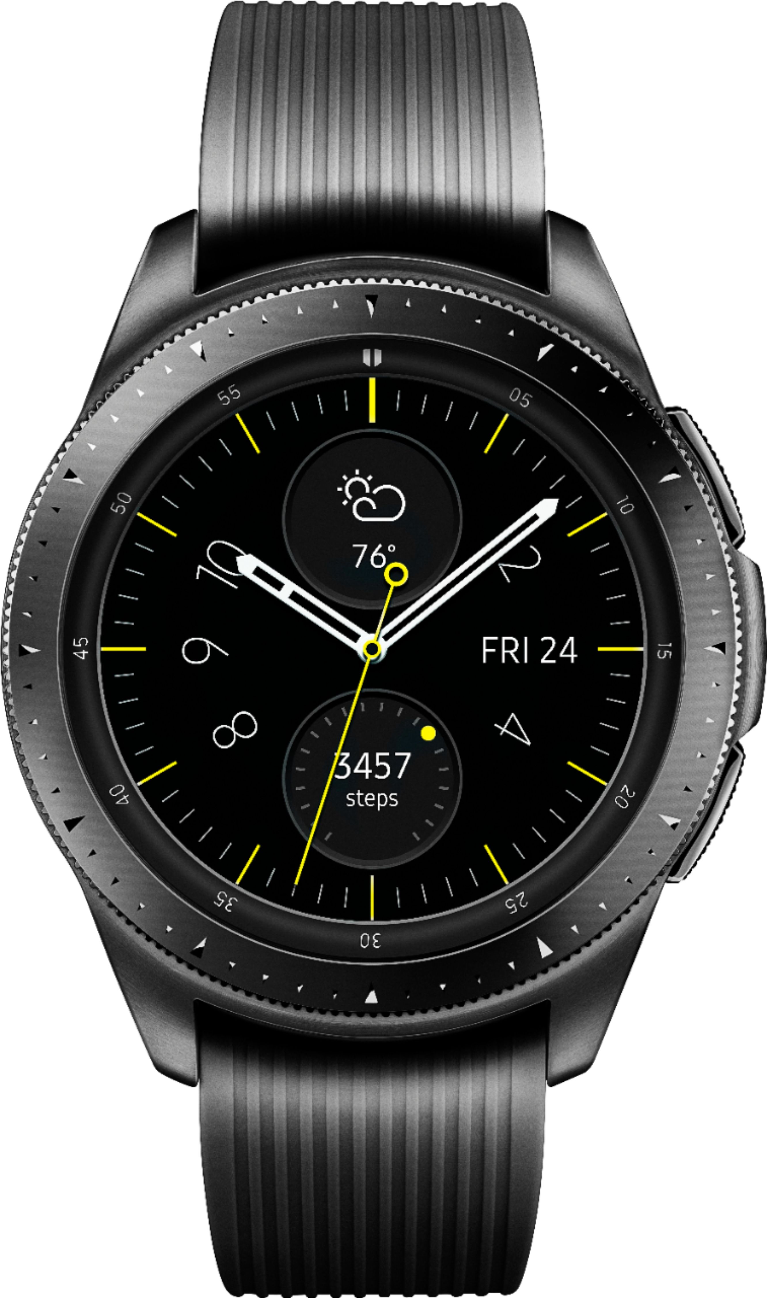 Samsung Galaxy Watch Smartwatch 42mm Stainless Steel Lte Unlocked Midnight Black Sm R815uzkaxar Best Buy