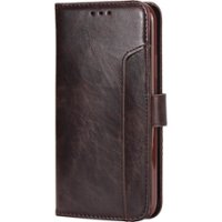 SaharaCase - Leather Flip Folio Case for Apple® iPhone® XR - Brown - Front_Zoom