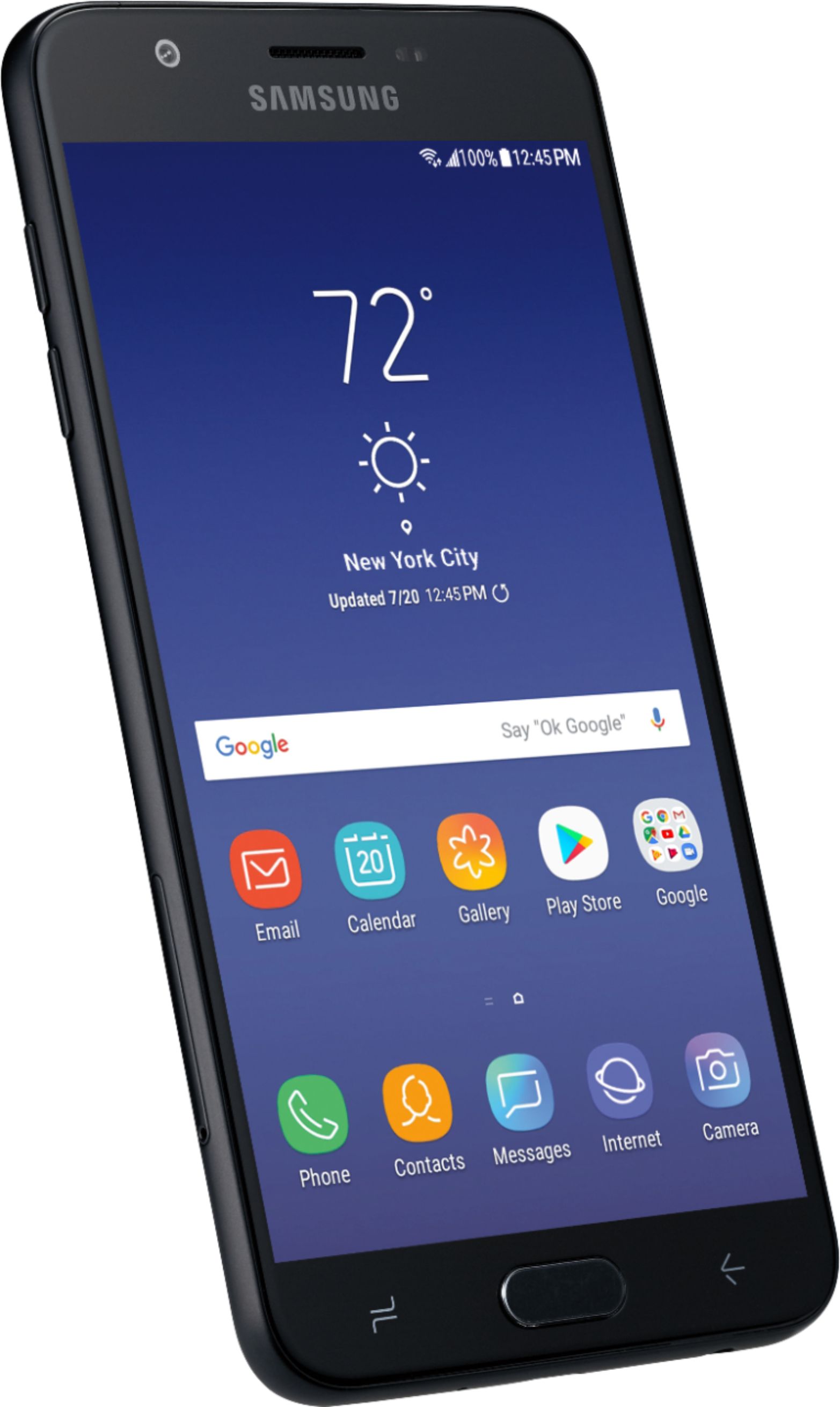 Angle View: Samsung - Galaxy J7 (2018) - Black (Consumer Cellular)