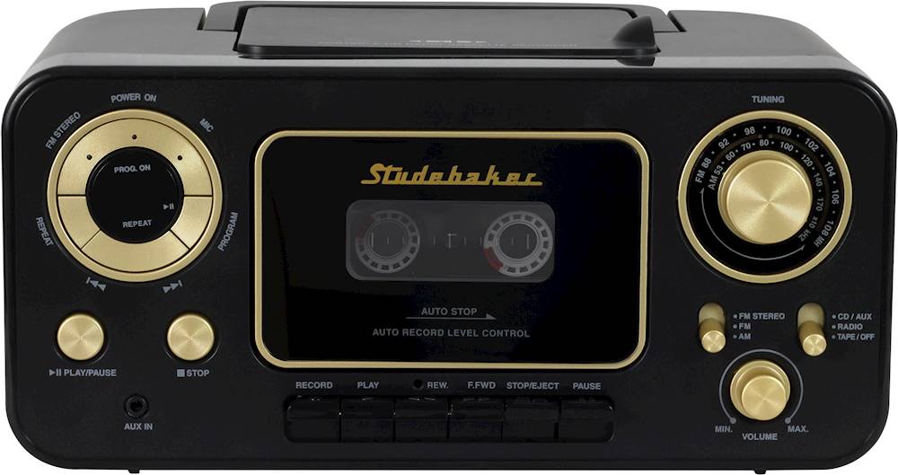 Studebaker CD-RW/CD-R Boombox with AM/FM Radio Black SB2135BG - Best Buy