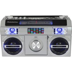 Studebaker - Bluetooth Boombox with FM Radio, CD Player, 10 watts RMS - Silver - Front_Zoom