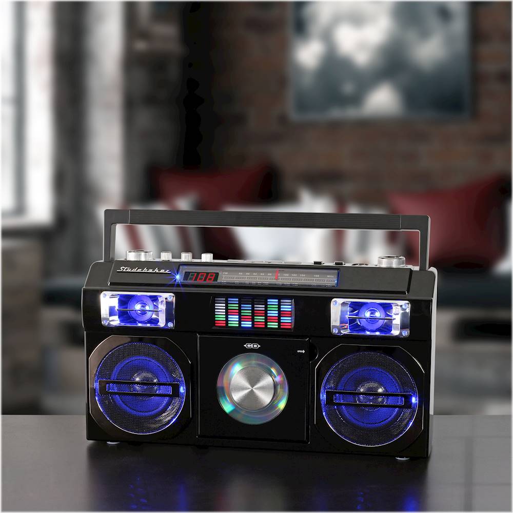 Studebaker Bluetooth Boombox with FM Radio, CD Player, 10 watts RMS Red  SB2145R - Best Buy