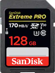 SanDisk - Extreme PRO 128GB SDXC UHS-I Memory Card - Front_Zoom