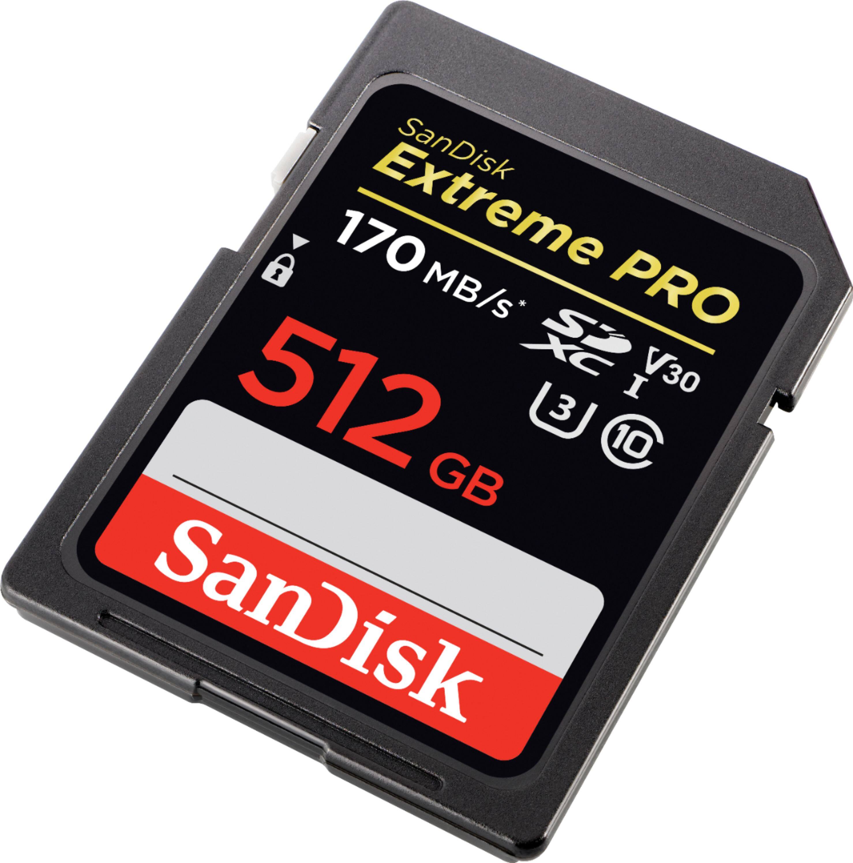 Alt View 11. SanDisk - Extreme PRO 512GB SDXC UHS-I Memory Card - Black.