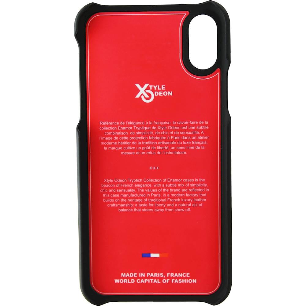 enamor triptych collection new york case for apple iphone x - black/brown enamor triptych collection new york case for apple iphone x - black/brown