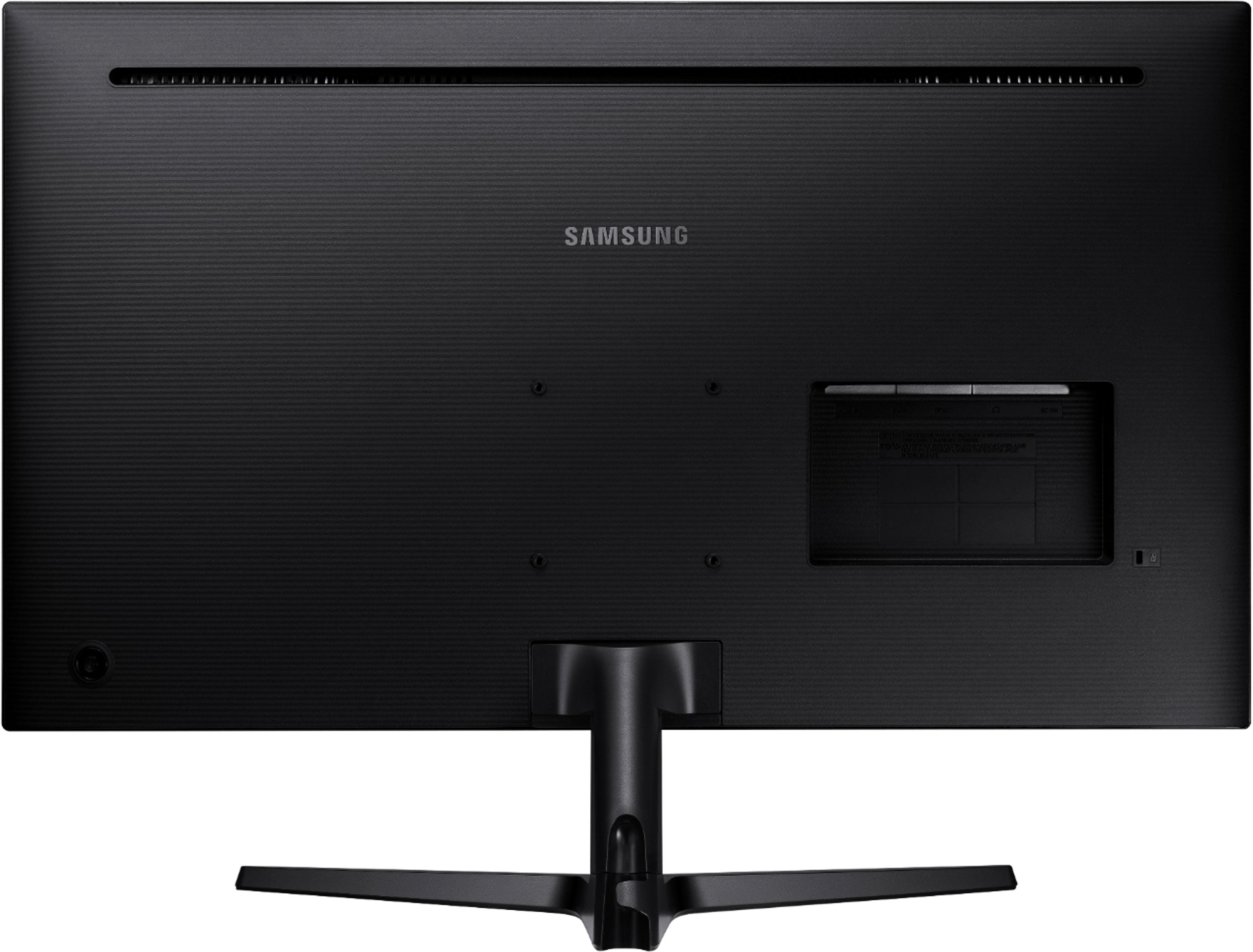 Back View: Samsung - UJ59 Series U32J590UQN 32" LED 4K UHD FreeSync Monitor (DisplayPort, HDMI) - Dark Gray/Blue
