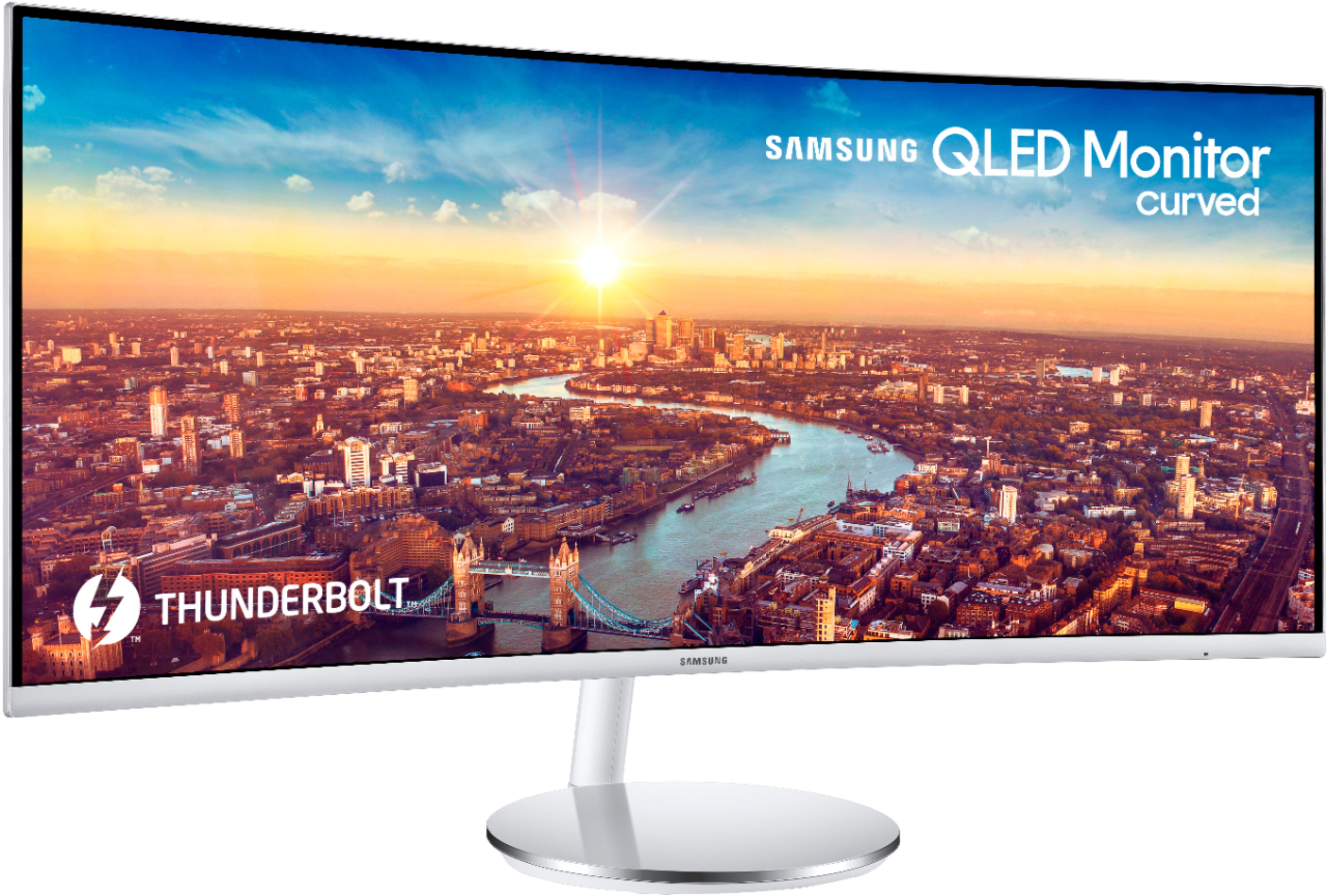 Samsung 34” ViewFinity CJ791 QHD FreeSync Thunderbolt Monitor with speakers  White/Silver C34J791 - Best Buy