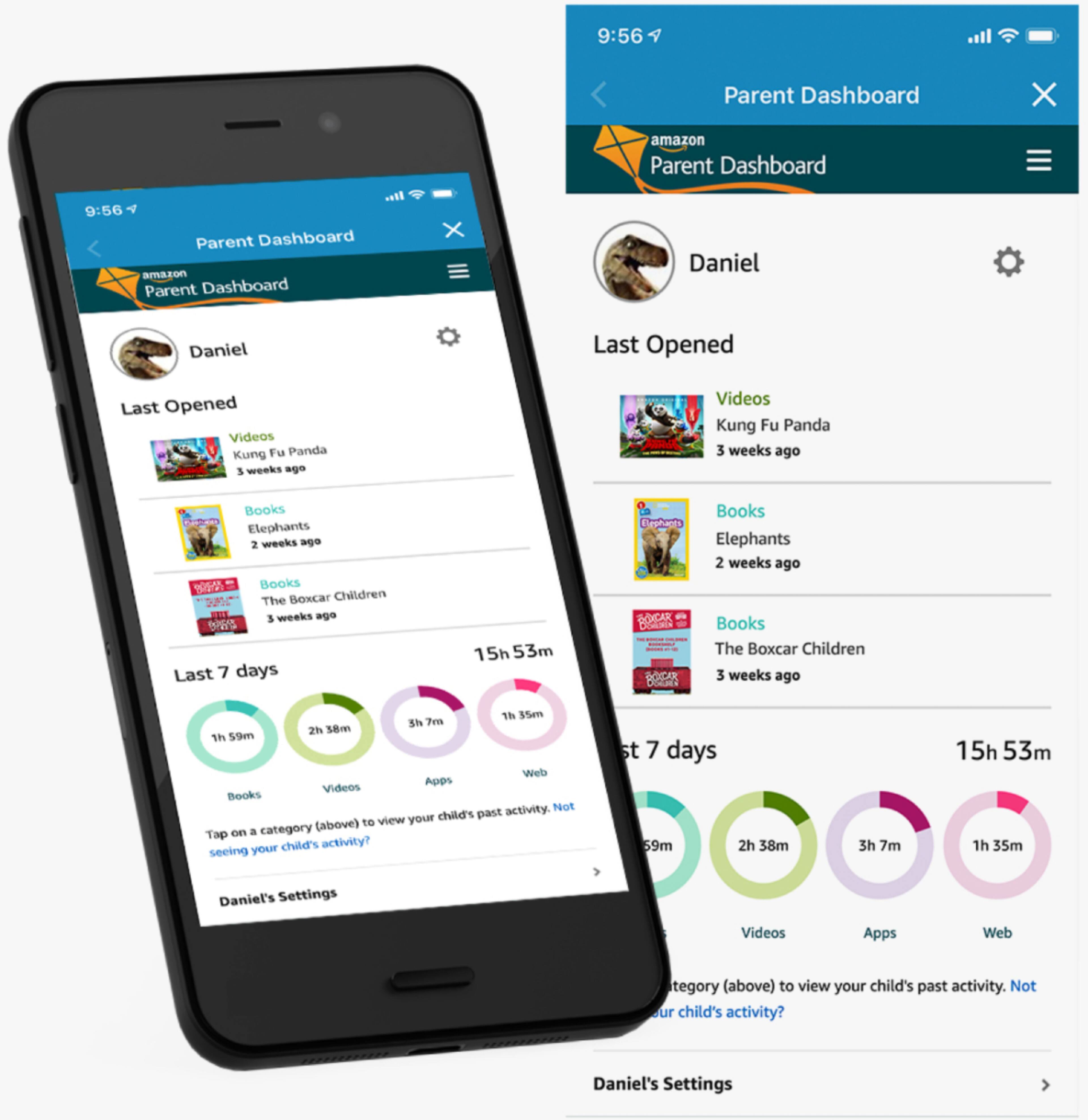 Alt View 20. Amazon - Fire HD Kids Edition - 8" - Tablet - 32GB 8th Generation, 2018 Release - Pink.