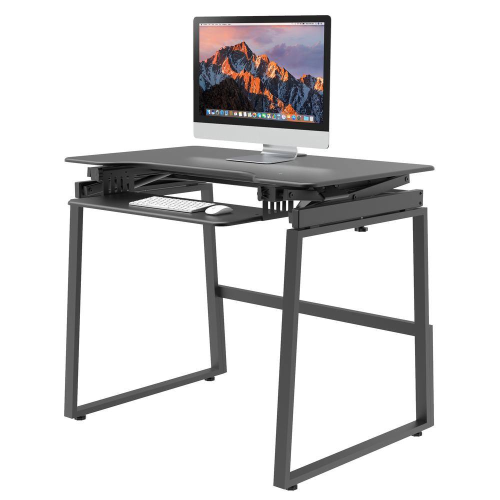 Left. Rocelco - 40" Large Height Adjustable Standing Desk - Black.