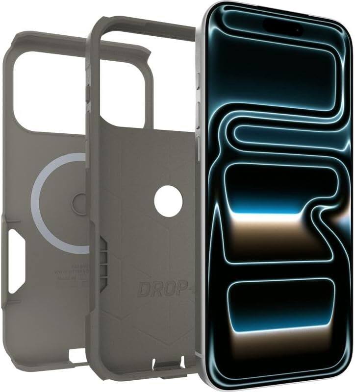 Alt View 2. OtterBox - OtterBox iPhone 17 Pro Max, Bundle: Commuter Series MagSafe Case & Screen Protector, Built-in magnets, Thin & Protective - Grey Comfort (Beige).