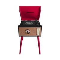 Studebaker - SB6085 Bluetooth Floor Stand Turntable with CD Player and FM Radio - Red - Front_Zoom