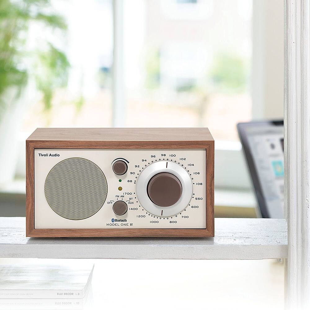 Alt View 14. Tivoli Audio - Model One Bluetooth Shelf Speaker with Wood Finish - Walnut/Beige.