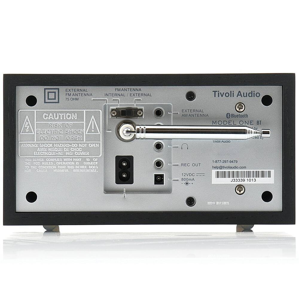 Back. Tivoli Audio - Model One Bluetooth Shelf Speaker with Wood Finish - Black Ash/Silver.