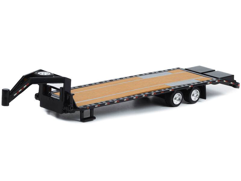 Angle. Greenlight - Gooseneck Trailer Black (In Box) 1/64 Diecast Model Car by Greenlight - Black.