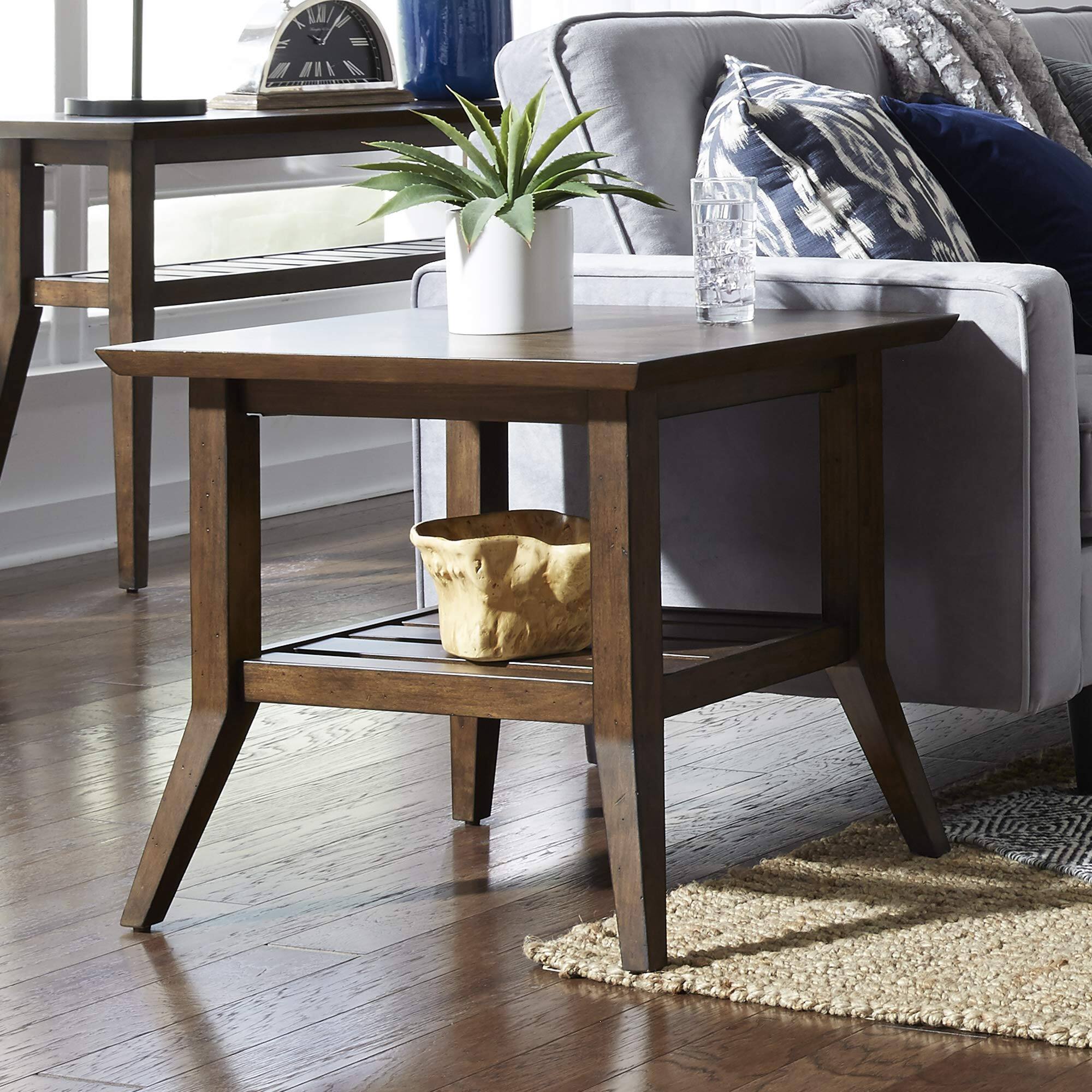 Angle. Liberty Furniture Industries - Ventura Blvd Rectangular End Table in Bronze Spice - Brown.