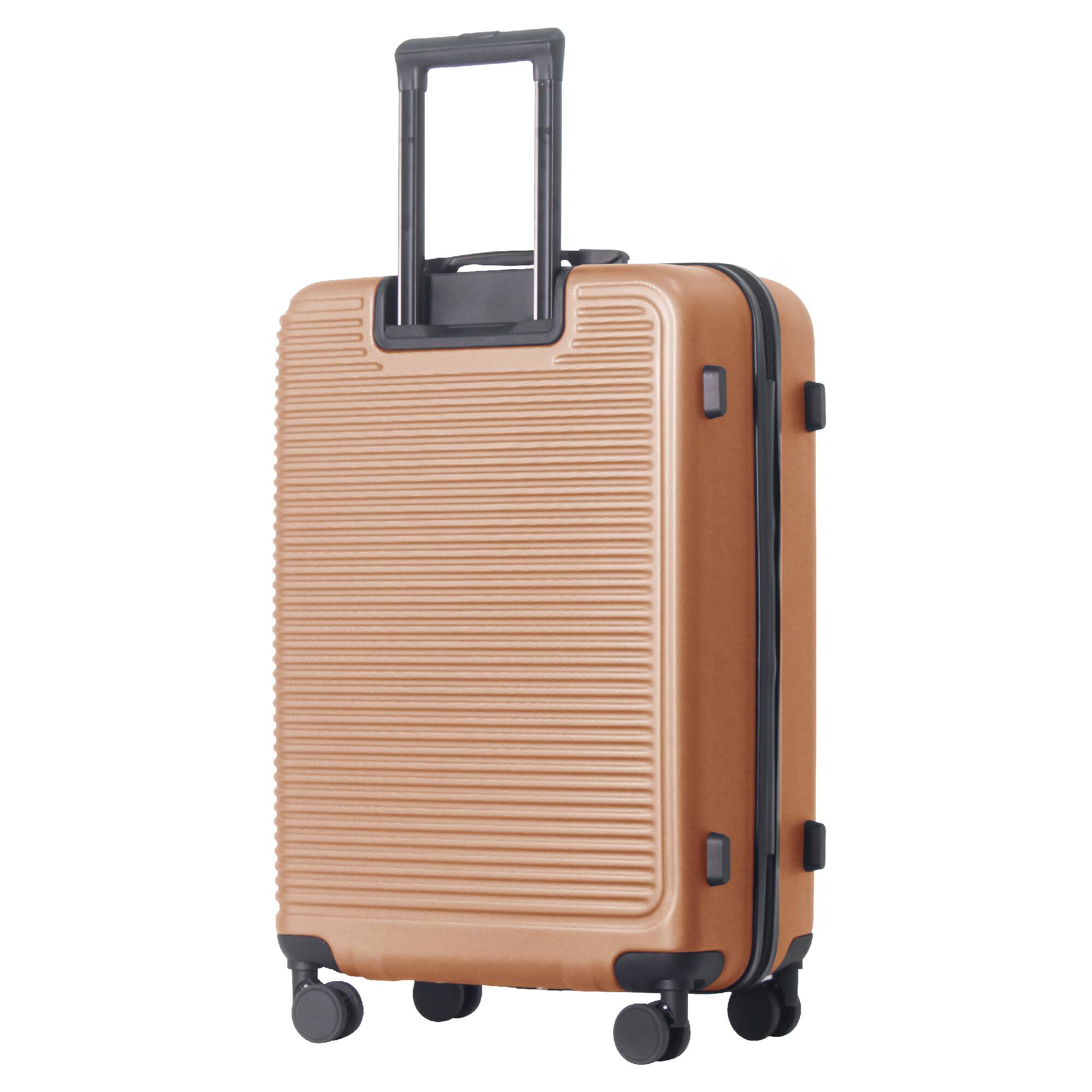 Alt View 7. Bestier - 3-Piece ABS Hardshell Luggage Set (20”/24”/28”) with Spinner Wheels, TSA Lock & Lightweight Design - Champagne.