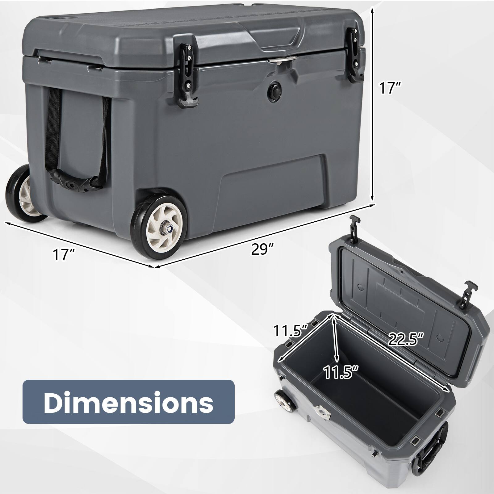 17" x 17" x 29"  
Dimensions: 11.5" x 11.5" x 22.5"