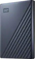 Front. WD - My Passport Ultra 2TB External USB 3.0 Portable Hard Drive - Blue.