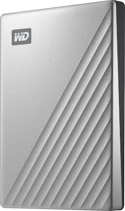 Front. WD - My Passport Ultra 1TB External USB 3.0 Portable Hard Drive - Silver.