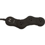 Front Zoom. Quirky - Pivot Power 3-Outlet/2-USB Surge Protector - Black.