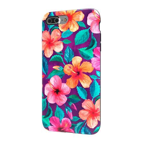 strongfit designers case for apple iphone 7 plus and 8 plus - bright hibiscus blooms in watercolor on purple strongfit designers case for apple iphone 7 plus and 8 plus - bright hibiscus blooms in watercolor on purple