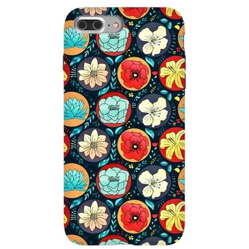 strongfit designers navy polka dot floral by tigatiga case for apple iphone 7 plus - yellow/white/red/blue/black