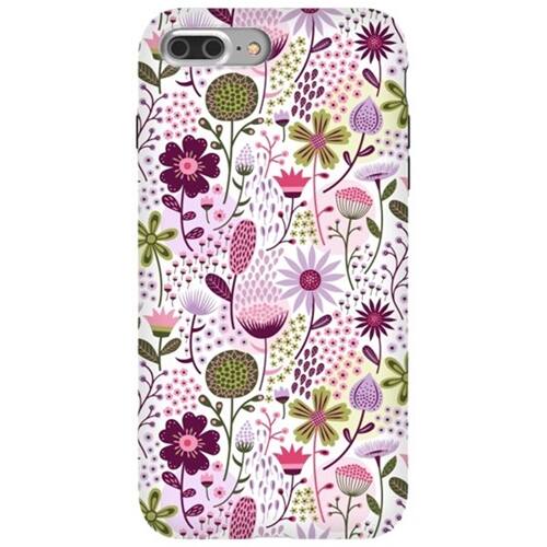 strongfit designers celebration floral by portia monberg case for apple iphone 7 plus - white/purple/green