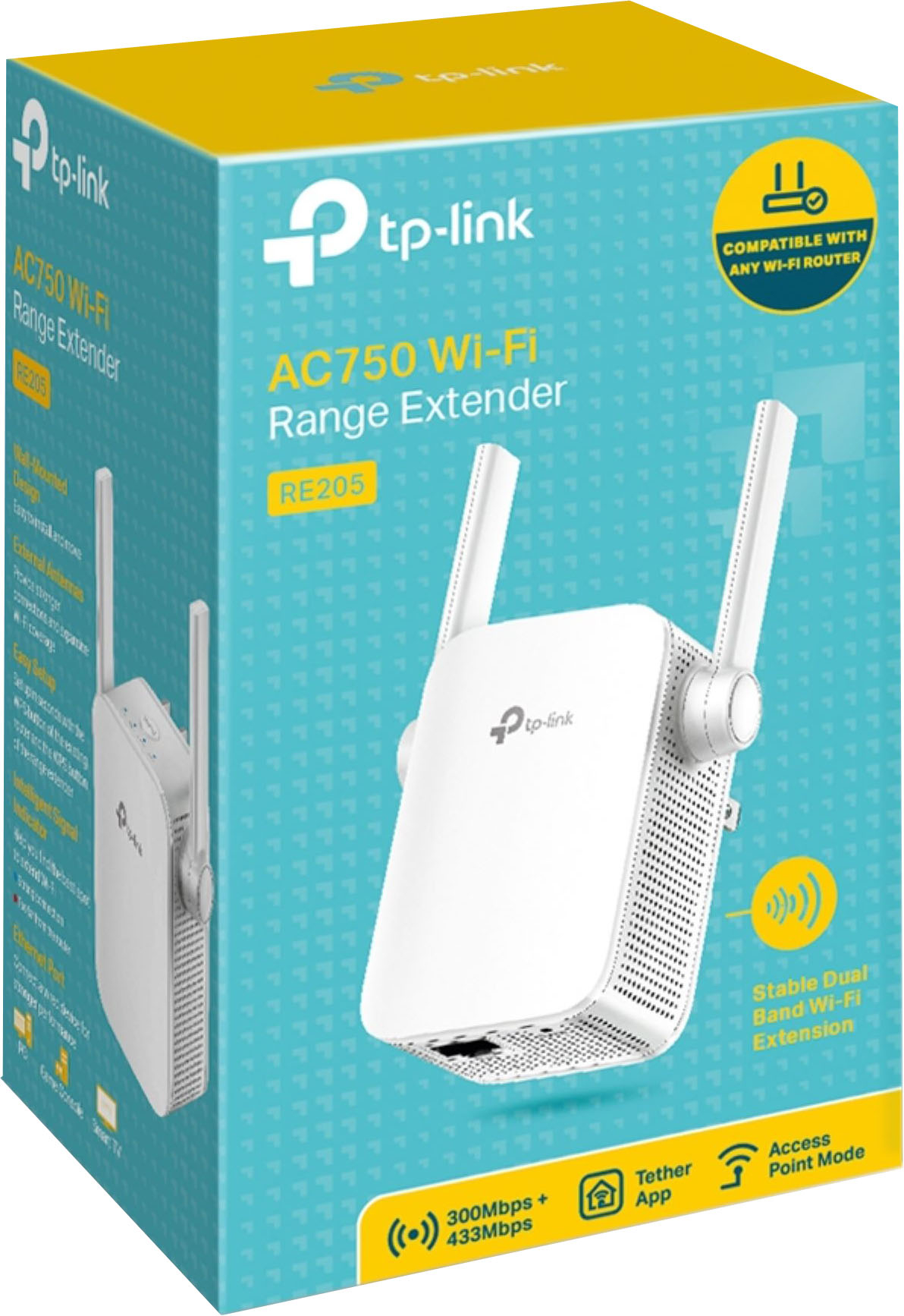 TP-Link RE305 AC1200 Wifi Range Extender, Ethernet Port, Works with Any  Wi-Fi Router or Wireless Access Point