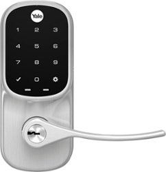Yale - Assure Smart Touchscreen Lock and Lever with Wi-Fi and App - Satin Nickel - Front_Zoom
