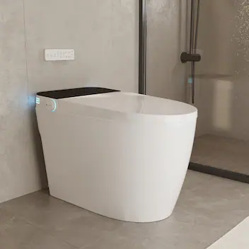 Front. TOTTE - Heated Smart Toilet with Auto Flush & Open/Close Lid, Adjustable Bidet, Warm Air Dryer, UV-Clean Nozzle - White.