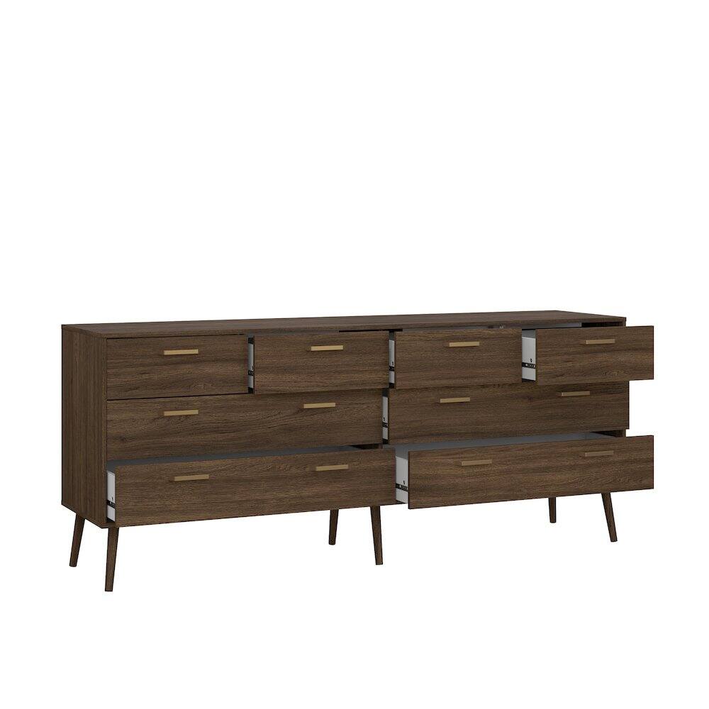 Back. Tvilum - Tone 8 Drawer Double Dresser, Mocha Oak - Brown.