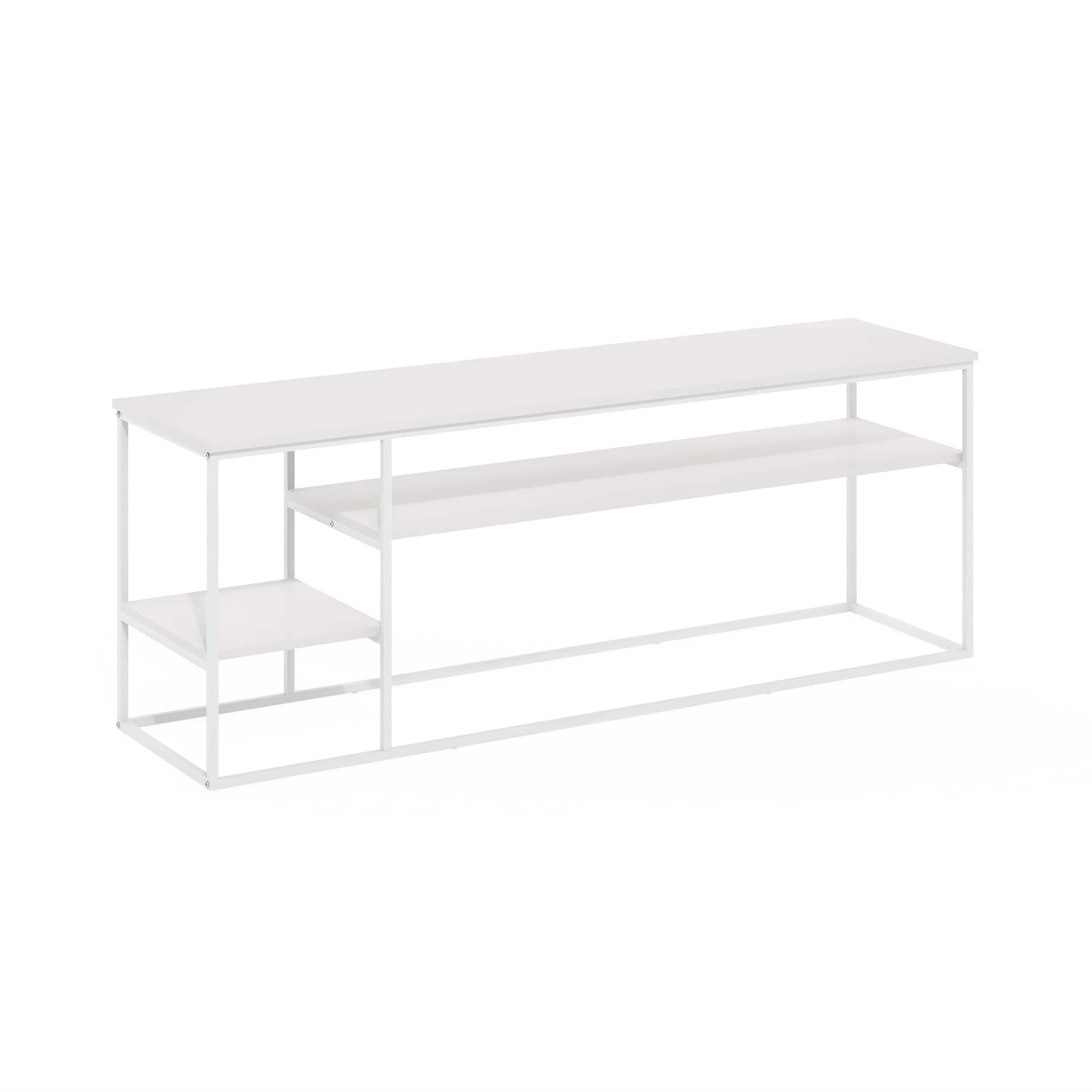 Furinno - Moretti Modern Lifestyle TV Stand for TV up to 65 Inch - Solid White/White
