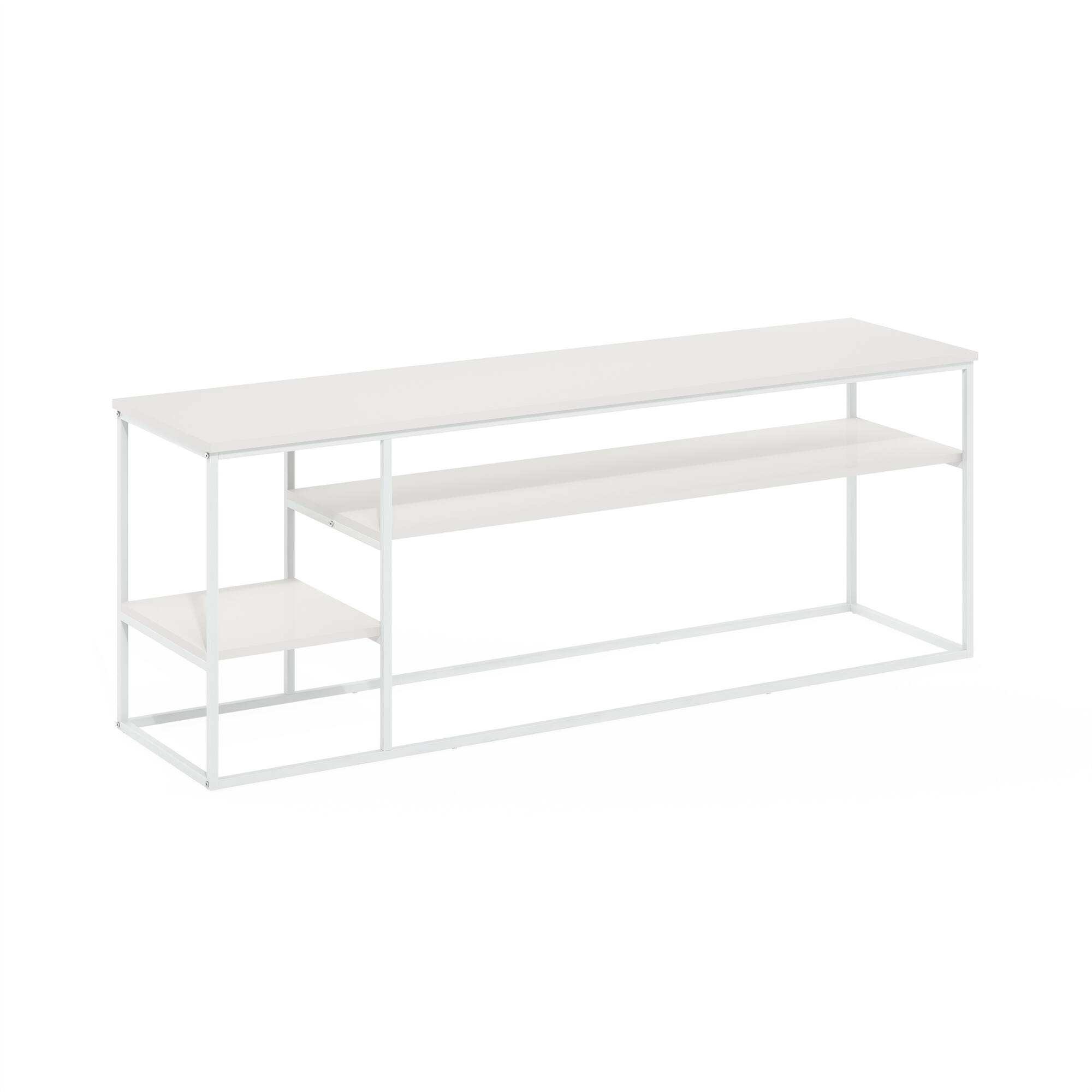 Furinno - Moretti Modern Lifestyle TV Stand for TV up to 65 Inch - Solid White/White