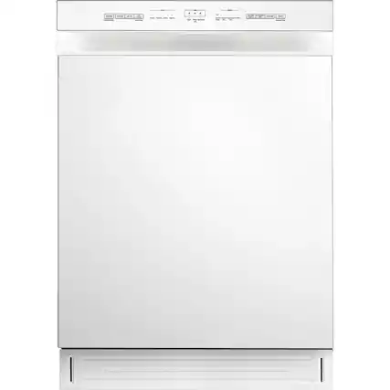 Front. Midea - 52 dBA Front Control Dishwasher in White - White.