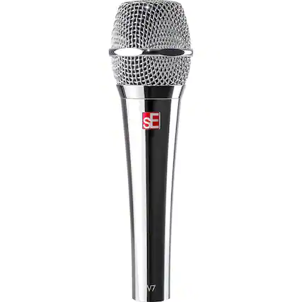 Front. sE Electronics - V7 Dynamic Supercardioid Handheld Vocal Microphone V7-CHROME-U.