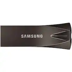 Front. Samsung - BAR Plus 64GB USB 3.1 Flash Drive - Titan Gray.