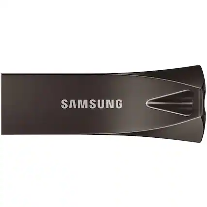 Front. Samsung - BAR Plus 64GB USB 3.1 Flash Drive - Titan Gray.