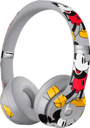 Left. Beats - Beats Solo3 Wireless Headphones - Mickey's 90th Anniversary Edition - Gray.