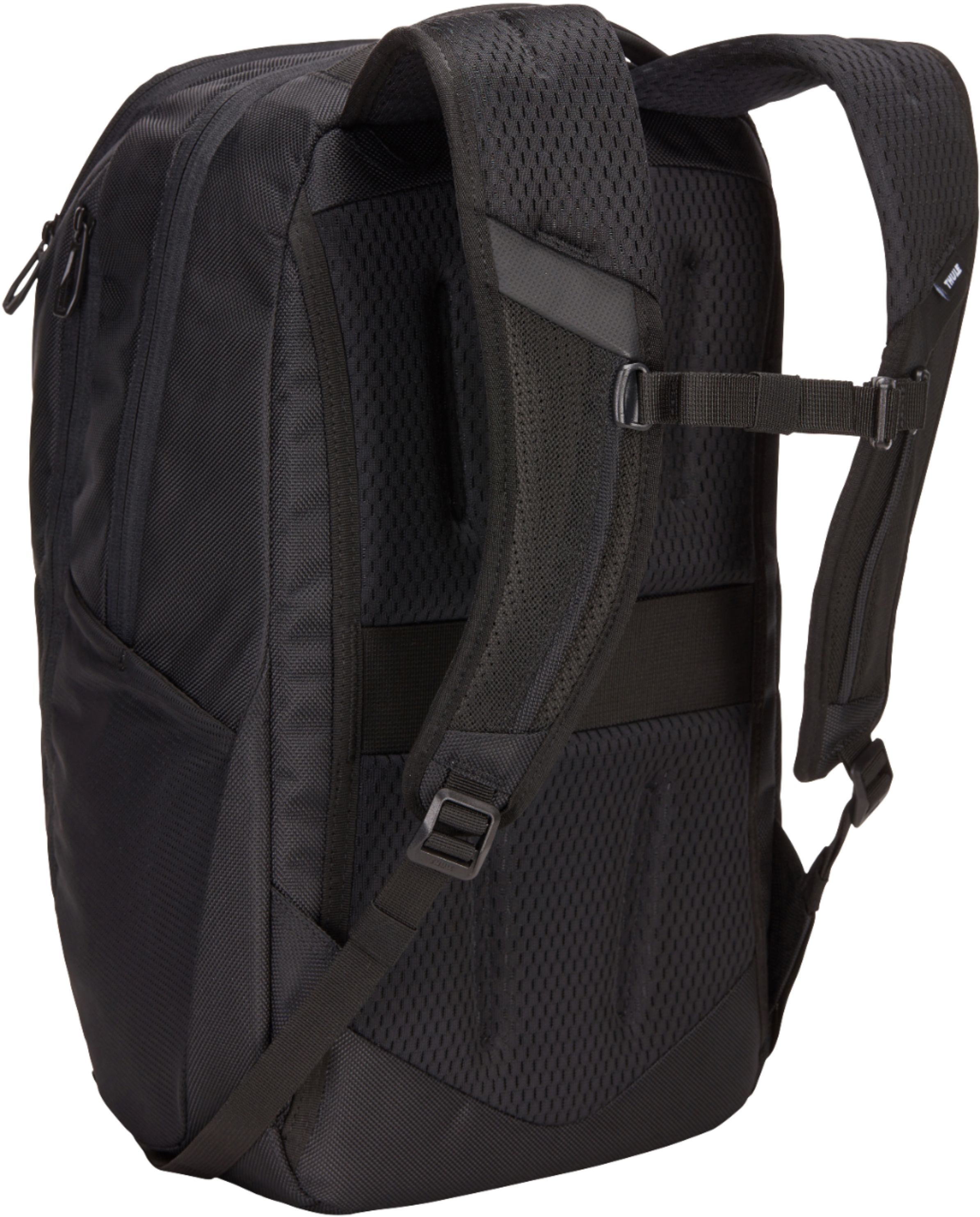 Back View: Thule - Accent Backpack 23L Bundle for 15.6" Laptop w/ Subterra PowerShuttle, 10" Tablet Sleeve, SafeZone, & Water Bottle Holder - Black