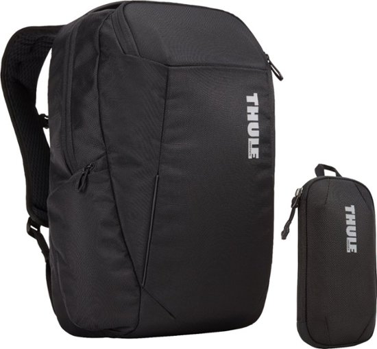 Front. Thule - Accent Backpack 23L Bundle for 15.6" Laptop w/ Subterra PowerShuttle, 10" Tablet Sleeve, SafeZone, & Water Bottle Holder - Black.