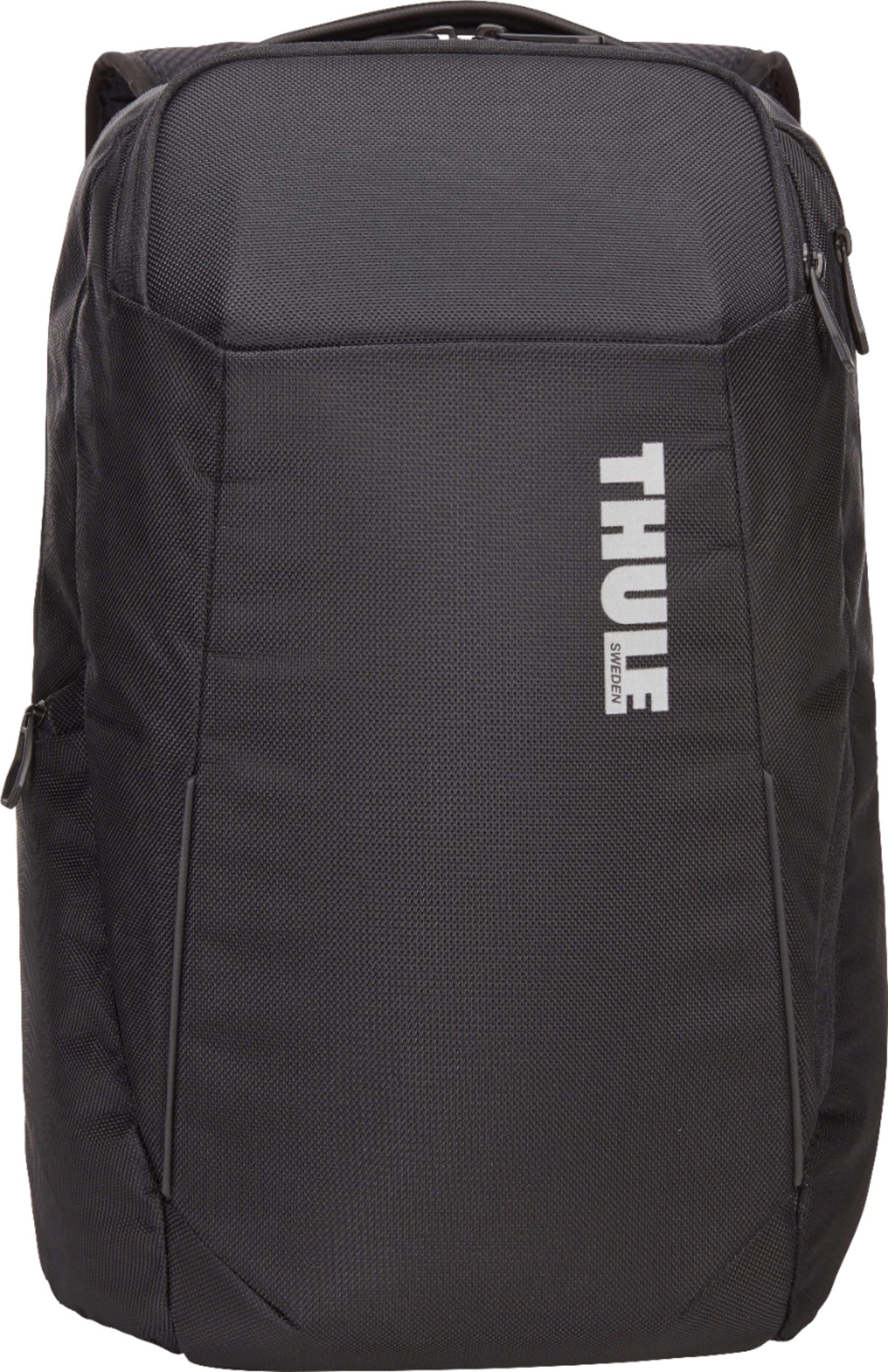 Alt View 1. Thule - Accent Backpack 23L Bundle for 15.6" Laptop w/ Subterra PowerShuttle, 10" Tablet Sleeve, SafeZone, & Water Bottle Holder - Black.