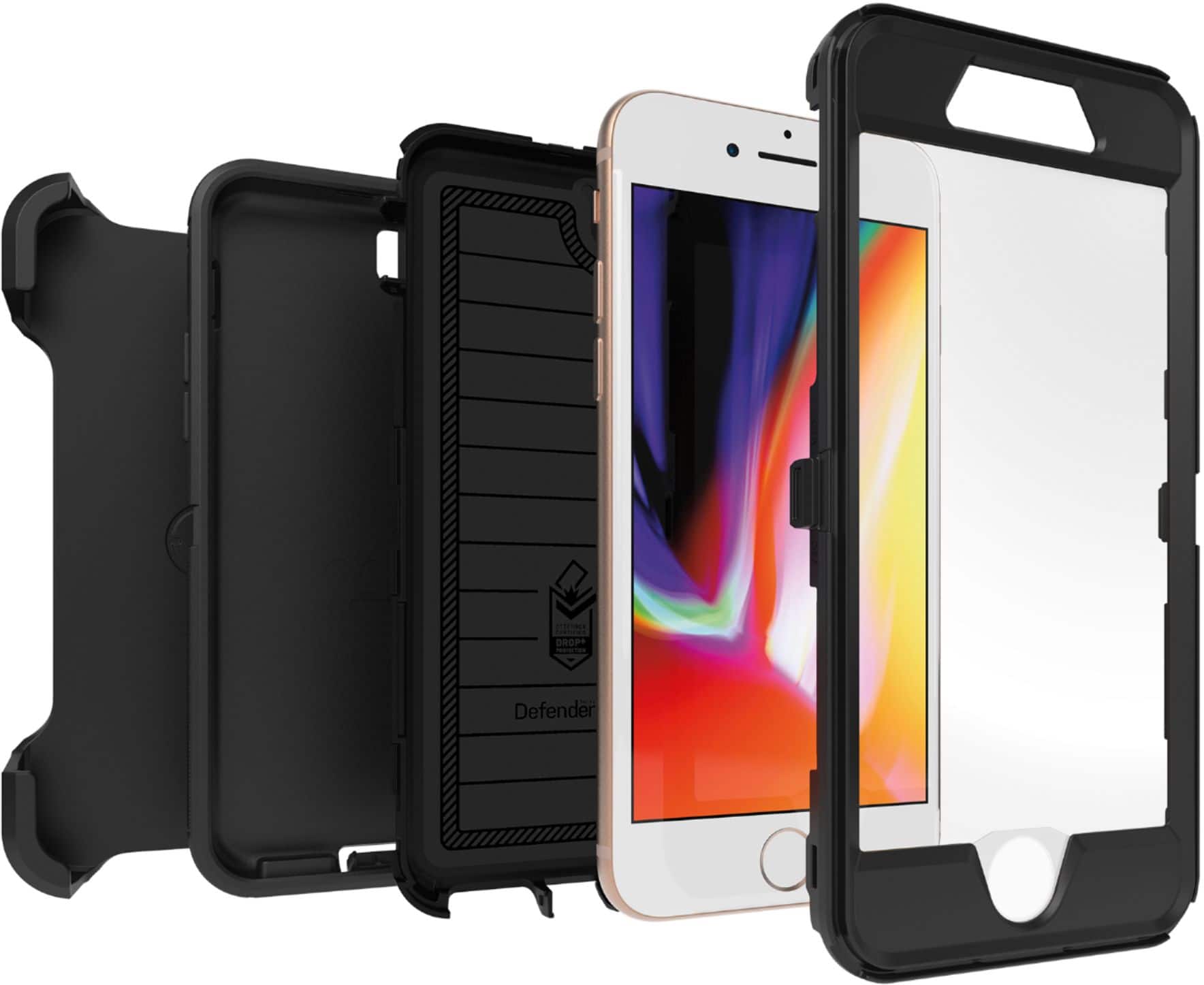 Alt View 13. OtterBox - Defender Series Pro Hard Shell Case for Apple iPhone 7, 8 and SE (2nd generation) - Black.