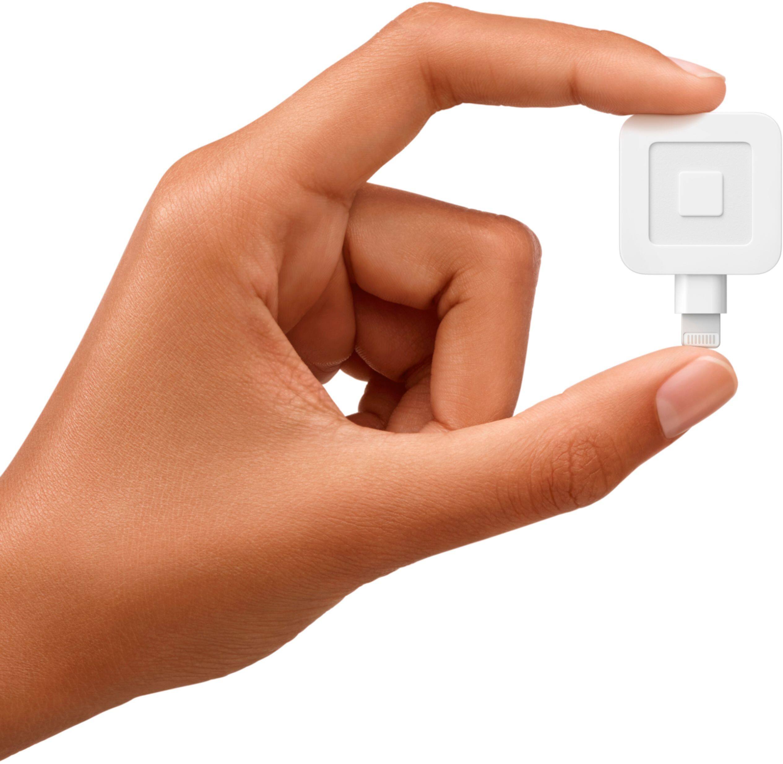 Alt View 1. Square - Reader for Magstripe (with lightning connector) - Glossy White.