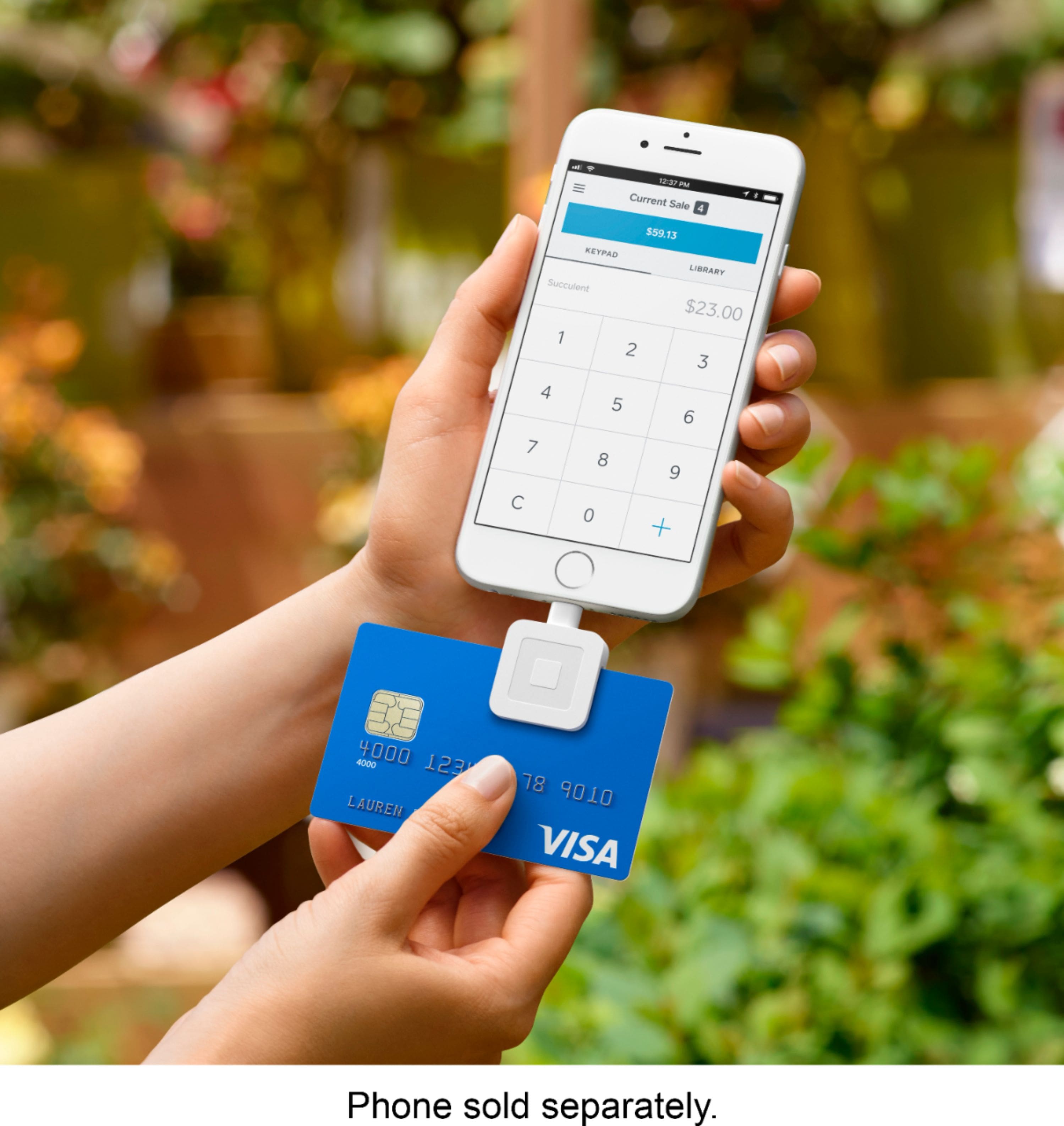 Alt View 2. Square - Reader for Magstripe (with lightning connector) - Glossy White.