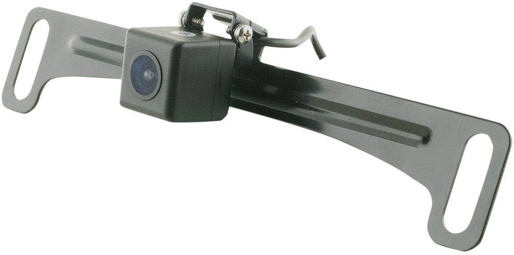 Left. EchoMaster - Universal License Plate Back-Up Camera with Dynamic Parking Lines - Black.