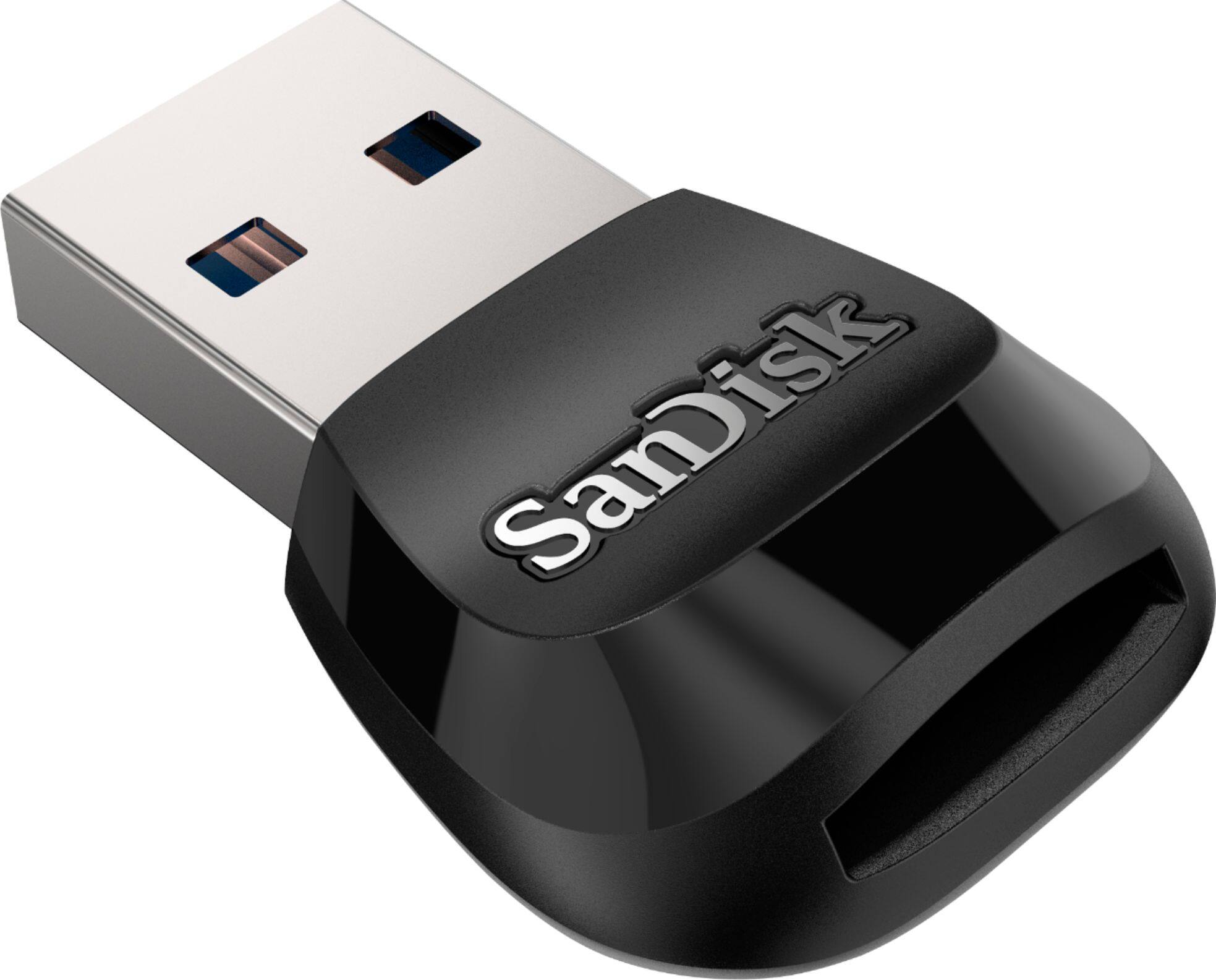 Front. SanDisk - MobileMate USB 3.0 microSD Card Reader - Black.