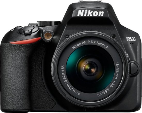 Nikon – D3500 DSLR Video Camera with AF-P DX NIKKOR 18-55mm f/3.5-5.6G VR Lens – Black